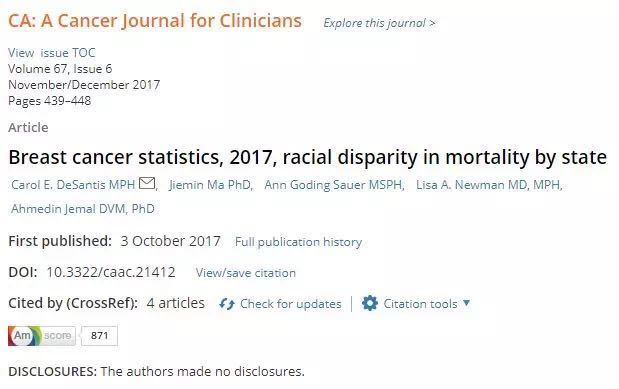 美国看病：美国女性乳腺癌统计数据的介绍