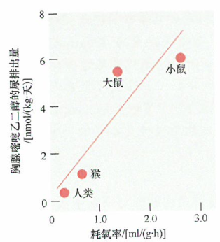 在多种物种中这些成分的生成量与氧化代谢速率有直接的比例关系